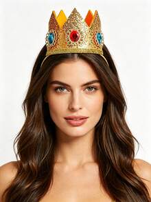 1pc Crown Headband And Necklace Set Suitable For Cosplay Party Halloween - Multicolor - View 1