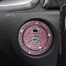 Crystal Rhinestone Diamond Decor Car One-Touch Start Button Protective Sticker, Interior Button Sticker - One-piece Start Button Protective Cover - View 11