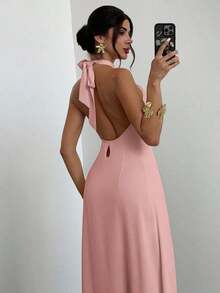 Women Midi Dresses - Rose - View 6