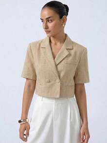 Women Blazers - 杏 - 查看 3