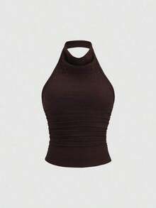 Nuevo conjunto de 3 piezas europeo y americano con diseño texturizado, escote pronunciado y espalda descubierta, ajustado y estilizado, para uso casual diario, citas, trayectos, versátil para mujeres - Multicolor 3 - Ver 3
