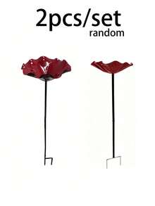 1pc Rust-Resistant Cast Iron Petal Shaped Bird Bath, With Compact Detachable Design. Ideal For Decorating Outdoor Gardens, Lawns, Patios And Yards, Also A Perfect Gift For Bird Lovers. - A - View 10