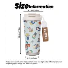 Miniso Cốc cà phê giữ nhiệt họa tiết Chibi nhóm Mũ Rơm trong One Piece, làm bằng thép không gỉ, có nắp đậy, thiết kế hai ngăn uống, bền chắc. - Nhiều màu - Xem 3