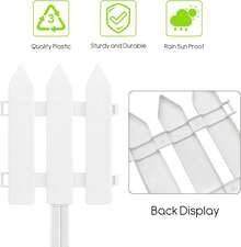 Plastic Garden Fence For Outdoor & Indoor Decor - Picket Fence Edging For Lawns, Flowerbeds, And Plant Borders - Decorative Yard Fencing - Lawn Plastic Garden Fences With Insert, Christmas Xmas Tree Wedding Party Decoration And Dog Cat Protector - White - View 5