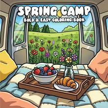 24-Page Thick Paper Spring Themed Coloring Book, Includes Camping, Nature, Forest, Outdoor Scenery And Other Cute, Warm Spring Themes, Suitable For Children And Adults, Perfect Gift For Valentine's Day, Children's Day, Christmas, Halloween, Birthday, Parties - Comfortable Coloring Book/Spring/Children - View 9