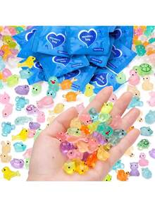 Random Color (Pink Etc.) Mini Resin Animal Decorations, Luminous Resin Cute Animal Figurines, Creative Home Office Desk Decor, Luminous Resin Duck, Home Decor Accessories - Multicolor - View 5