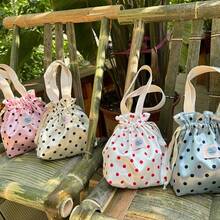 Polka Dot Drawstring Bag, Large Capacity Handheld Portable Pouch, Cosmetic Storage Bag, Travel Makeup Organizer - Multicolor - View 6