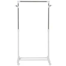 Rolling Clothes Rack, Height Adjustable, With Lower Shelf, 4 Wheels, White - 查看 8