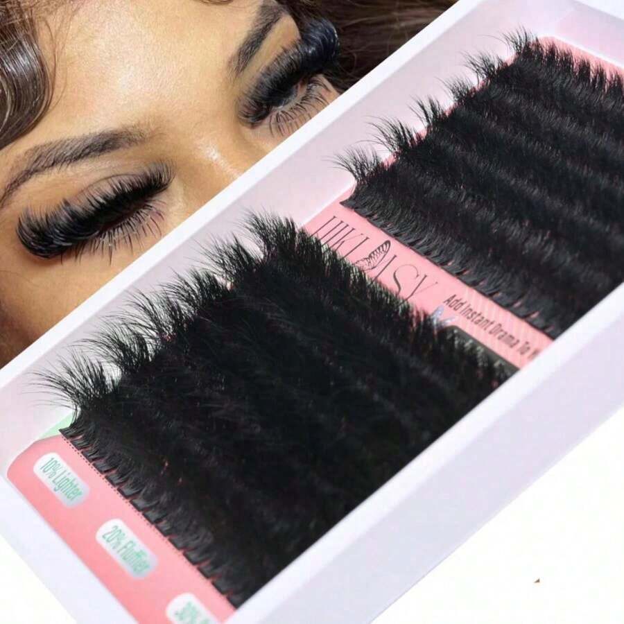 Lash Cluster 260D Full Volume Cluster Lashes Bold 12-18mm Mega Lash Clusters Supplies Wispy D Curve False Eyelashes Clusters Reusable DIY Salon Look Eye Lash Clusters Extension By Hiklasy - 顏色A - 查看 1
