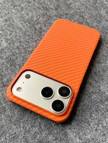 1 ốp lưng điện thoại từ tính họa tiết sợi carbon, tương thích với iPhone 17 Pro Max, Air 16, 15, 14, 13, 12 Pro Max Plus, hỗ trợ sạc không dây, ốp bảo vệ tản nhiệt dạng bán kín, bề mặt mờ. - trái cam - Xem 2