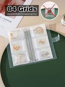 1 pieza Álbum de almacenamiento de joyas transparente, caja de joyas multifuncional, bolsa de almacenamiento de gran capacidad adecuada para guardar anillos, collares, aretes y pulseras, adecuada para almacenamiento diario, almacenamiento clasificado para proteger sus joyas preciadas de rasguños y enredos con un diseño compacto y ligero - multicolor - Ver 13