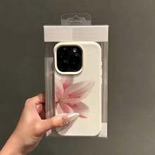 2026 Youthful And Modern Cell Phone Case, Cute, Minimalist, Luxury, With White And Pink Floral Elements, Phone Case, Cute, Pink, Minimalist, Matte White, Premium Phone Case, 1 Piece, Matte White Phone Case With Lens Protection, With 3 Cute Orchid Flower Patterns, Compatible With 16 Pro 15 14 Plus 13 12 11, Water Resistant, Shockproof, Drop Resistant And Scratch Resistant, Birthday Gift, International Version, Not The National Version - 多色 2 - 查看 3