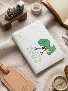 1pc Cute Cartoon Dinosaur Passport Cover, Travel Passport Holder, Suitable For Travel, Vacation, Birthday, Anniversary Gift, With Card Slots And ID Holder, Fashion Gift For Men And Women, Outdoor Travel Accessories, Cruise Essential, Available In Yellow, Black, Blue, Pink, Red, White - Multicolor - View 1