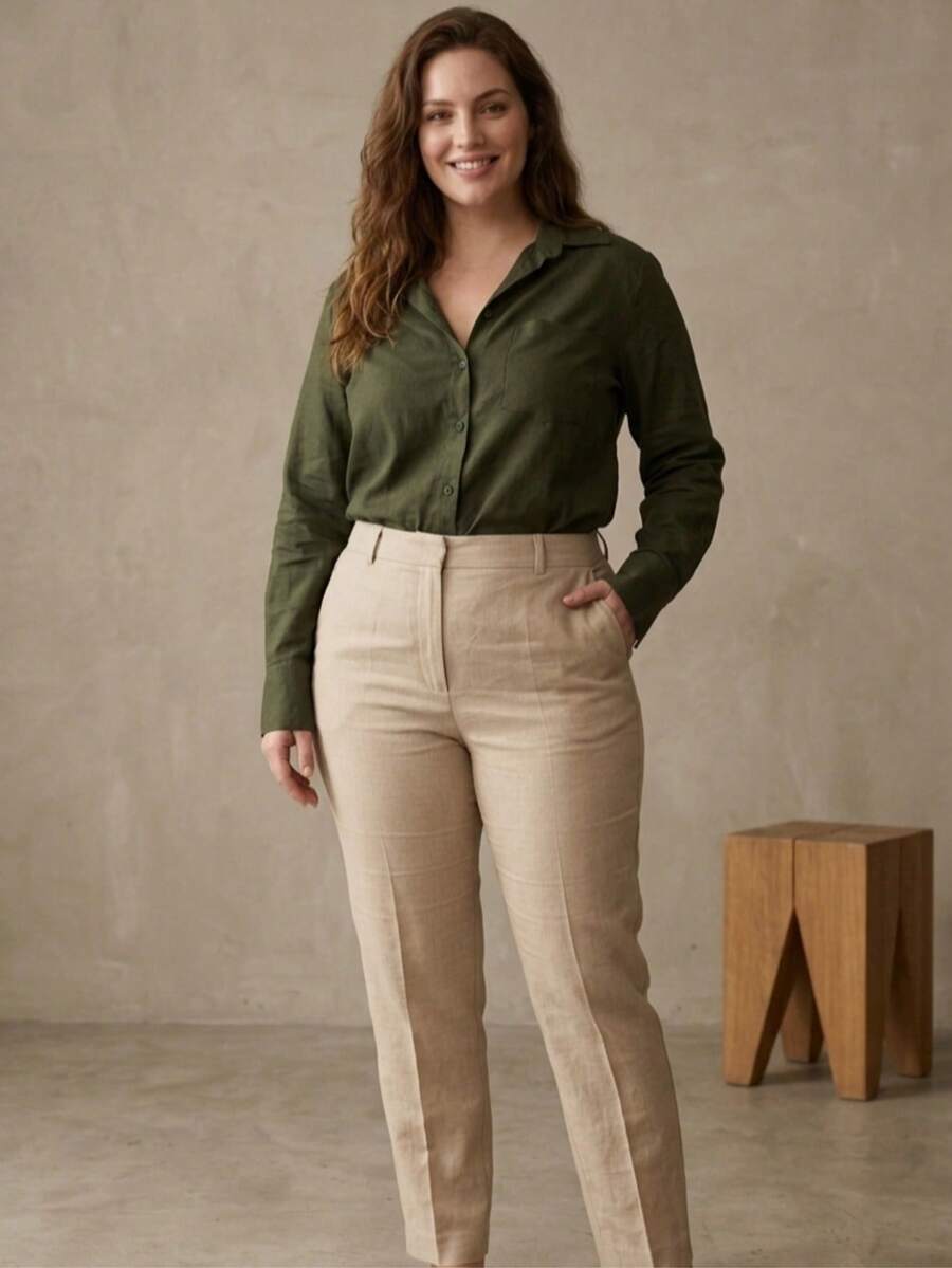 Women's Fashion Shirt - Army Green - View 1