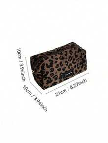 Bolsa de maquillaje de gran capacidad con estampado de leopardo, organizador de cosméticos con textura animal dorada y cremallera, bolsa de aseo de viaje de tela de poliéster duradera adecuada para mujeres, adolescentes y viajeros, puede almacenar lápiz labial, brochas, sombra de ojos, productos para el cuidado de la piel y artículos de uso diario, perfecta para viajes, baño, gimnasio, oficina, organización de bolsos y uso diario - Multicolor - Ver 11