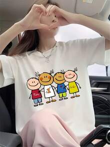 Women's T-Shirt For Spring And Summer - White - View 3