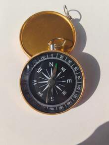 1pc Outdoor Compass, Unisex, Suitable For Camping, Hiking, Mountaineering, Fishing, Quick Direction Identification, Prevent Getting Lost, Essential Camping Tool, Mini Pocket Navigation Device, Camping Gear - Multicolor - View 2