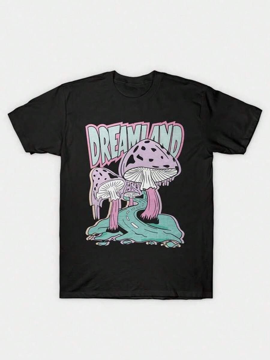 Fantasy Dreamland Mushroom Graphic Artwork - 黑色 - 查看 1