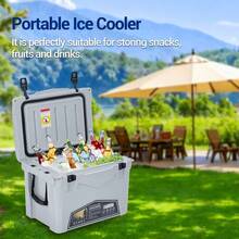 Ice Retention Hard Sided Cooler Extra-Thick Foam, Cool Riser Tech, T-Latches, Stainless Handles, - KUER-c-35 Cool Gray - View 9