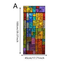 1/5 piezas Película de ventana estilo vidrio teñido con privacidad, diseño geométrico colorido, adhesivo estático decorativo para vidrio, para hogar, baño, cocina, sala de estar, anti UV - Lámina para ventanas - Ver 13