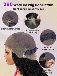 OQ Hair Invisi Hair 360蕾絲前假髮 水波紋 彈性貼合 漂白髮結 即戴式 無膠假髮 預拔髮 180%密度 14-16吋波波頭 18-26吋長假髮 未加工人髮 自然髮際線 - SNatural - 查看 6