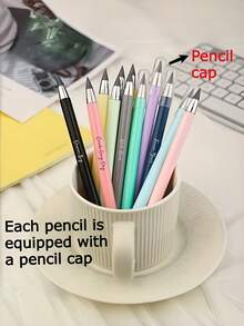 [Personalizado] 1/12 piezas Lápiz Eterno con Borrador - 12 Colores Lápiz de Escritura Infinita de Larga Duración, Sin Necesidad de Afilado Lápiz Permanente sin Tinta, Adecuado para Bocetos, Dibujo, Útiles Escolares, Esencial para la Vuelta a la Escuela Lápiz Eterno - Multicolor - Ver 5