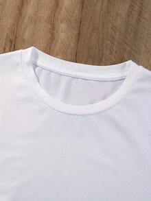 Camiseta de manga corta de talla grande - Blanco - Ver 3