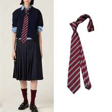 1 Stück Vintage gestreifte Krawatte, Y2K Stil Gürtel, Damen Punk Chic hochwertiges vielseitiges Denim Taillenseil Accessoire - Verschiedenfarbig - Übersicht 4