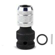 一套快拆式电动扳手适配器套件 - 1/2" 方头转 1/4" 六角头转换器，带 O 型圈和销钉，适用于 DIY 和金属结构项目、钢结构，DIY 必备 | 时尚黑色外观 | 耐用钢结构，扳手适配器 - 扳手轉接器(升級款) - 查看 12