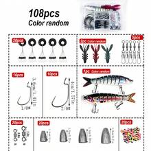 108件鱒魚/梭魚/鱸魚多種餌釣魚組，多層專業釣具盒，適用於所有水層，淡水與鹹水 - 組合一 - 查看 10