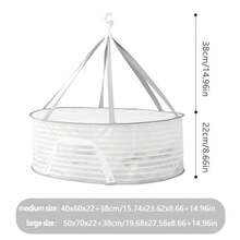 Estante de secado colgante de malla portátil de 1/2/3 niveles, tendedero plegable para ropa, frutas, verduras, hierbas y vegetales. - Albaricoque - Ver 10
