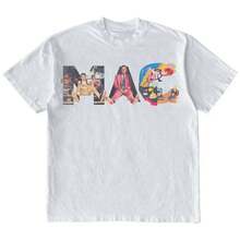 T-Shirt With Collage Of The Head Of A Vintage Rapper, Vintage 90s Music T-Shirt, Unisex, Cotton, Short Sleeve, High Quality Men's Clothing, Casual Round Neck T-Shirt, Global. - 白色 - 查看 2