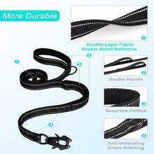 Heavy Duty Dog Leash With 2 Soft Padded Handles, Reflective Rope Leash With Quick Release/Lock Tactical Frog Clip, Suitable For Medium, Small And Large Dogs - Multicolor - View 3