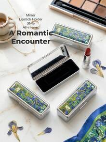 1 PC Silver-Plated Rectangular Lipstick Organiser With Make-Up Mirror – Mini Make-Up Mirror, Multi-Functional Storage Box (Classic Patterned Lipstick Organiser With Mirror; Doubles As A Jewellery Box And Jewellery Organiser - Multicolor - View 41