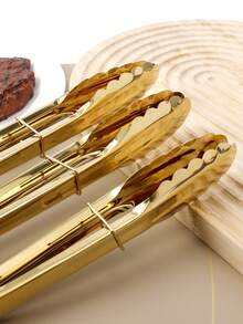 1 pieza Pinzas para alimentos de acero inoxidable, 3 opciones de tamaño: 9 pulgadas cortas para uso diario, 12 pulgadas medianas para hornear y freír, 16 pulgadas largas para parrilla al aire libre, diseño antideslizante, herramienta de cocina ligera, resistente al calor, multiusos - Plateado - Ver 6