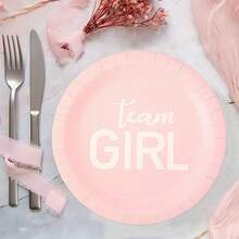 10pcs/20pcs Gender Reveal Party Decorations Pink And Blue Disposable Paper Plates, Boy Or Girl Party Tableware Set, Birthday Gender Reveal Party Supplies - Multicolor - View 5