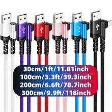 Type-C Fast Charger, USB-A To USB-C Data Cable, Braided USB-C Charging Cable, Compatible With Apple, One+ And Other Smartphones - Multicolor - View 5