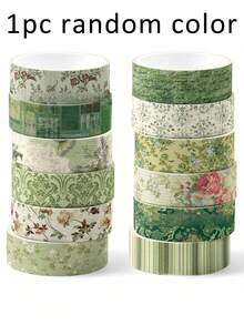 6pcs Vintage Floral Washi Tape Set, Multicolor Flower Pattern Decorative Masking Tape For Scrapbooking, DIY Crafts, Journaling & Gift Wrapping - 1pc Random - View 9