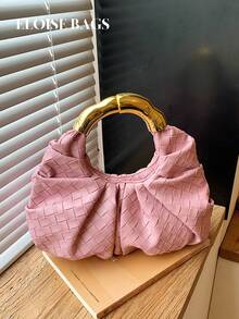 Fashionable Minimalist Pleated Cloud Handbag, Versatile Shoulder/Underarm Bag - Pink - View 2