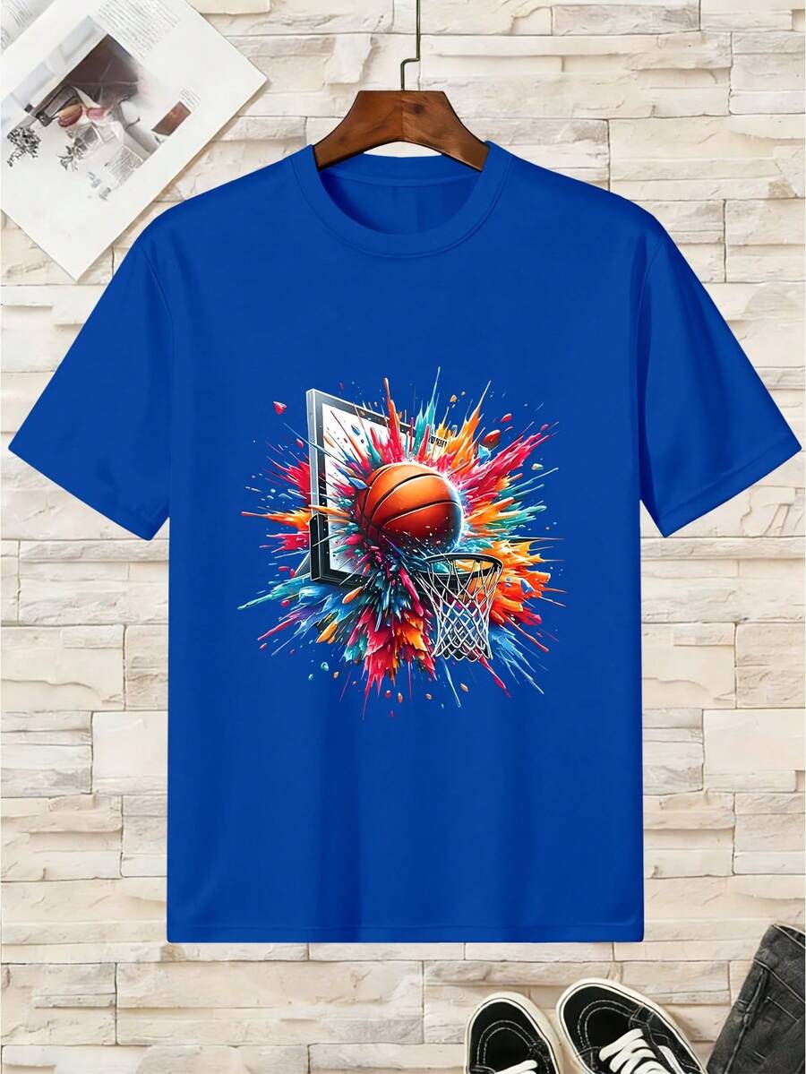 Shooting Cotton T-Shirt For Children - Blue - View 1