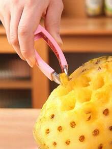 1个不锈钢菠萝草莓去核器，带籽提取器，符合人体工程学的手柄 - 适用于专业厨房处理新鲜菠萝、草莓、猕猴桃、苹果和甜瓜，耐用的金属工具，尖端锋利精准，防滑手柄 - 彩色 - 查看 1