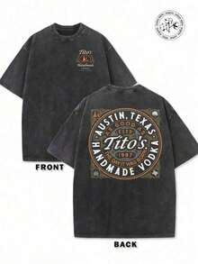 Camiseta de verano TOP 230g lavada y usada, con el logotipo de Tito's Handmade Vodka en la parte delantera y el texto circular "AUSTIN TEXAS Tito's HANDMADE Vodka" y el logotipo de la marca en la parte trasera, temática de Tito's Vodka. Regalo para el Día del Padre, regalo para el Día de San Valentín, camiseta de la Copa Mundial 2026. Regalo para el Día del Padre, regalo para el Día de San Valentín, camiseta de la Copa Mundial 2026. Regalo para el Día del Padre, regalo para el Día de San Valentín, camiseta de la Copa Mundial 2026. Regalo para el Día del Padre, regalo para el Día de San Valentín, camiseta de la Copa Mundial 2026. UET4 - Negro - Ver 7