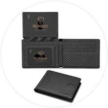 Wallet For Men Slim Rfid Leather 2 ID Window With Gift Box Slim, Rfid, 2 ID Window, With Gift Box, Slim, Rfid - Weave Pattern Bicolor Black-grey - View 8
