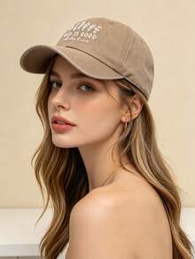 1pc Women's "God Is Good" Printed Washed Baseball Cap, Adjustable Outdoor Sun Hat, Suitable For Daily Life And Gift - Multicolor - View 5