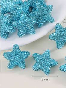 5 piezas de cuentas de arcilla con pentágono de cristal de colores, accesorios hechos a mano para collares, encantos de bolso y joyería - 5 PIEZAS - Estrella de cinco puntas - Ver 7