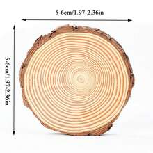 120 Pieces Natural Wood Slices, 5-6 Cm Tree Slices With Hole, Unfinished Wooden Slices, Wooden Circles For DIY Art Crafts Christmas Wedding Hanging Ornaments Decorations - 5-6厘米 - 查看 4