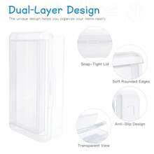 Pencil Box, Large Aci Double Layer Pencil Case, 1 Pa Hard Pencil Case, Clear C Box Wi -Tight Lid, Plac Storage Box Art Craft Marker Organ For Office School Ps, Clear - A - View 4