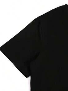 Men's Plus-Size T-Shirt With RadarCressi Logo Print, Perfect For Dates, Home Office, Or Coffee Shop. Machine Washable, An Ideal Choice For Mother's Day, St. Patrick's Day, Easter, And Other Holidays. Unisex. Loose-Fitting, Short-Sleeved, Crew-Neck Unisex Cotton T-Shirt With An Urban Vintage Style. - 黑色 - 查看 5