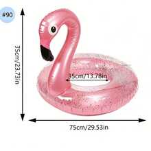 Glitter Pink Flamingo Pool Float, Large And Medium Inflatable Swim Ring, Sequin Filled Water Float, Suitable For Pool, Beach And Lake, Durable PVC Material, Perfect For Summer Party, Vacation And Outdoor Leisure - Multicolor - View 13