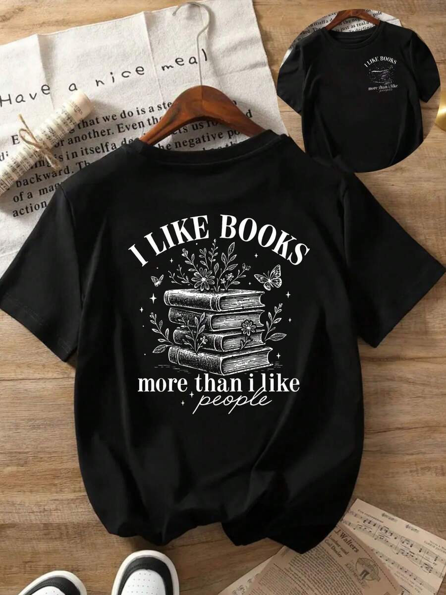 Women's T-Shirt For Spring And Summer - Black - View 1